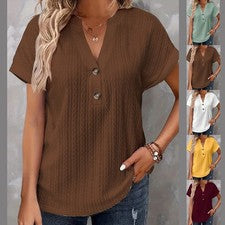 Moda Mujer Transpirable Cuello en V Camiseta para Actividades Diarias de Ocio
