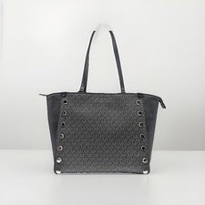 MICHAEL KORS Holly Signature Logo Estampado Mujer Bolso de Mano Grande en Negro