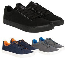 CROSSHATCH Nuevo Hombre Informal Plano Con Cordones Entrenadores Gimnasio Zapatos Lona Plimsolls Bombas