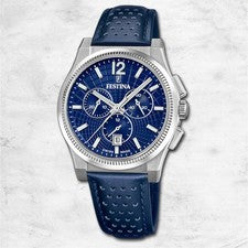 Reloj De Hombre Festina Swiss Made Reloj De Pulsera De Cuero Azul UF20060/2