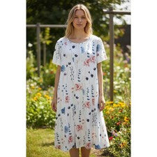 Mujer Vestido Floral Boho Chic Caprichoso Cómodo Talla Med Elástico Blanco Midi