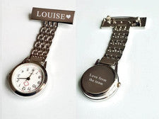 Reloj Enfermera Grabado Personalizado Plateado | Reloj Llavero Regalo para Enfermeras Parteras