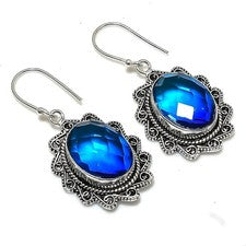 Pendiente de joyería de plata esterlina 925 con piedras preciosas de topacio ...