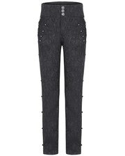 Pantalones de vestir con apliques de encaje adornados aristócratas góticos de moda diablo para hombre