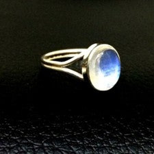 Anillo de boda de plata de ley 925 con piedras preciosas de luna naturales regalo para ella C-289