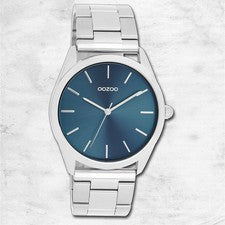Oozoo Unisex Reloj de Pulsera Oozoo Relojes Análogo Acero Inoxidable Plata