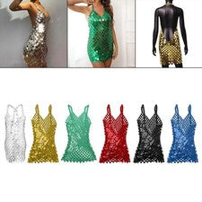 Vestido de tirantes de espagueti con lentejuelas para mujer, vestido interior acentuado con figura