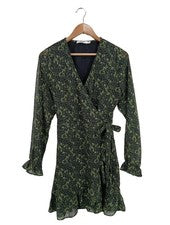 NA-KD Vestido Cambiador Mujer Estampado Floral Elegante Oliva Negro Talla 36