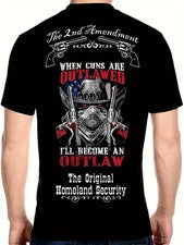 Camiseta de motociclista vaquero 2Nd Amendment When Guns Are Outlawed para hombre mismo estilo para