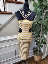 Moda Nova Para Mujer Vestido Multicolor Rayas Rayón Tirantes Hasta la Rodilla Talla XL