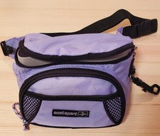 Riñonera vintage Eastsport bolso cinturón negro lavanda años 90 retro Gorpcore