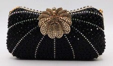 *Nuevo* Bolso de Mano Vintage Estrás Floral Noche Boda Fiesta Bolso sin asas Cartera/W4