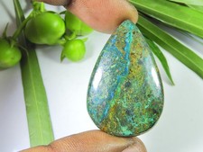 49 quilates. Piedra preciosa suelta cabujón de crisocola natural para joyería...