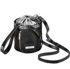 Versace Parfum Mujer Pequeño Negro Bandolera Bolso Cubo Muñequera Convertible NUEVO