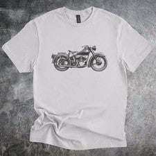 Camiseta clásica ilustración de motocicleta gráfica estilo retro camisa de bicicleta