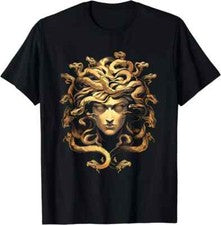 NUEVA Camisa Cabeza de Medusa Mitología Griega Antigua Camiseta Negra S - 5XL