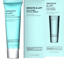 Limpiador facial de colágeno suave y lift, suero, crema para ojos, conjunto de ácido hialurónico