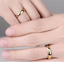 Alianza de boda unisex enchapada en oro amarillo de 18 quilates. Ancho = 4 mm, 5 mm, todos los tamaños