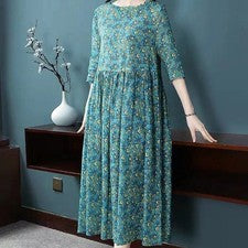 Blumenkleid Neuware Polyesterstoff bedrucktes Muster
