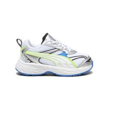 Zapatillas informales PUMA Morphic con cordones para niños pequeños plateadas y blancas 39379401