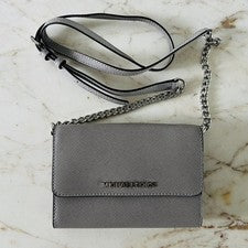 Bolso Bandolera de Viaje MICHAEL KORS Jet Set Cuero Gris Perla Teléfono