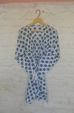 Vestido corto caftán estampado a mano botín 100 % algodón 100 % GRATIS DE TARIFAS✅0 % CARGA SK-47