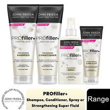 John Frieda Profiller+ Gama de Cuidado del Cabello - Champú, Acondicionador, Spray y Súper Líquido