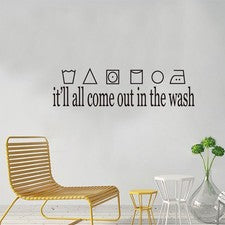 Pegatinas para decoración del hogar papel tapiz extraíbles accesorios letrero de lavadero