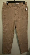 Pantalones George para hombre 36x34 sarga 5 bolsillos caqui urbano frente plano #10726