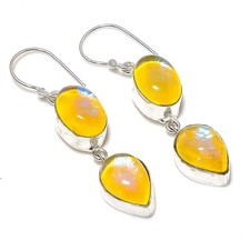Pendiente de joyería de plata esterlina 925 hecho a mano con piedras...
