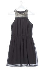 Vestido de verano VILA cuello halter vestido mujer talla 38 negro poliéster