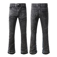 Pantalones Pop Para Hombre Carga Corte Bota Estilo Informal Llamaradas Campana Pantalones Negros Jeans 9305