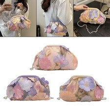 Bolso de mano de flores para mujer Crossbody Bag cartera con desmontable