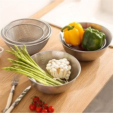 Frutas Verduras Juego de colador neto Cierre Acero inoxidable Juego de colador neto Cuencos agitadores