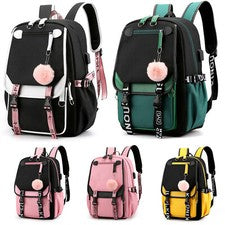 Mujer Bolso Escolar Oxford Impermeable Niñas Mochila Mochila con Puerto de Carga USB
