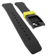 Q&Q SmileSolar | Correa de reloj de plástico de repuesto en negro/amarillo 18 mm