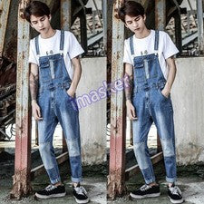 Moda Para hombres Mono de mezclilla Monos Pantalones ajustados Pantalones cargo Pantalones con tirantes