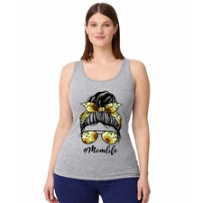 #Momlife Chaleco Mujer Camiseta sin Mangas Girasol Día de la Madre Regalo para Ella