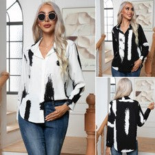 Para mujeres Camisas con botones Otoño Moda Solapa Manga Larga Vestido Camisa Blusa