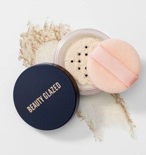 2x Belleza Esmaltada, Ajuste de Maquillaje Acabado Mate Polvo Suelto 3 gm, Nuevo Con Puff