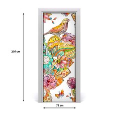 Pegatina puerta tulipán 75x205cm pegatina decorativa - flor mariposa