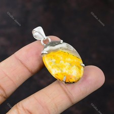 Colgante de jaspe abejorro de plata de ley 925 joyas de piedras preciosas colgantes hechos a mano