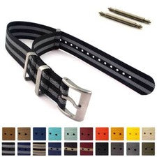 Correa de reloj de nailon acanalada OTAN militar buzo G10 16 18 19 20 21 22 24 RD MM