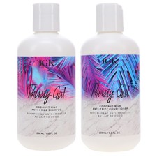 Champú anti-frizz IGK Thirsty Girl 8 oz y acondicionador paquete combinado de 8 oz