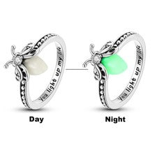 Anillo de dedo luminoso luciérnaga original MULA para mujer joyería enchapada en plata 925