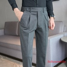 Pantalones de vestir formales para hombre Nápoles pantalones de negocios trabajo ajustados informales pantalones moda