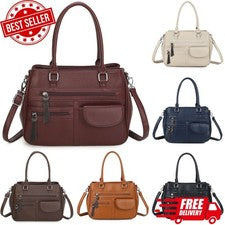 Bolso bandolera de hombro con múltiples bolsillos triple compartimento para mujer