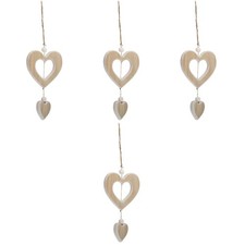 Colgante colgante artesanal de madera interior accesorios decoración hogar 4 piezas