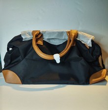 NUEVO DSW Exclusivo Bolso de Lona Bolso de Mano Negro/Marrón Grande Cierre de Cremallera Viaje