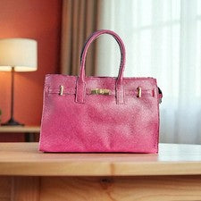 Bolso de Mano Mujer Diseñador Cuero Italiano - Ama Borgoña